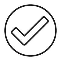 Check mark line icon. vector