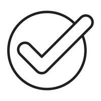 Check mark line icon. vector