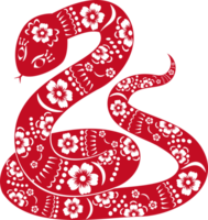 Red paper cut snake pattern, suitable for the Year of the Snake png