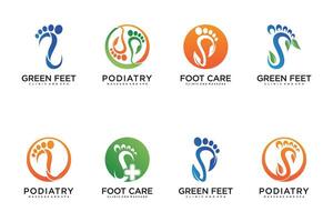 Set Podiatry location logo design unique with modern style vector