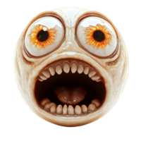 Distorted and surreal facial expression with bulging eyes png