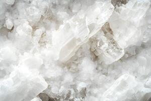 Macro Shot of Translucent White Salt Crystals photo