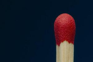 Macro Shot of Matchstick Head with Striking Red Tip on Plain Background photo