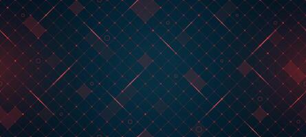VR HUD futuristic interface rhombus grid. Digital UI screen rhombic mesh pattern. GUI hi tech backdrop design. Spaceship head up display red square cross lines on dark background. FUI Sci Fi dashboard vector