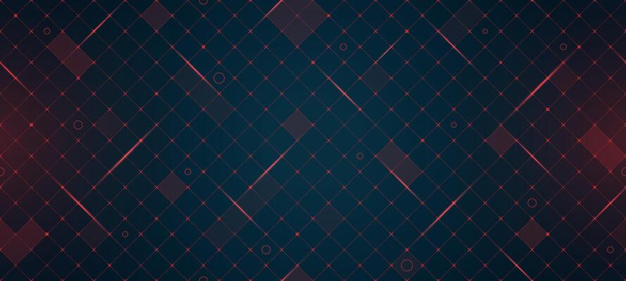 VR HUD futuristic interface rhombus grid. Digital UI screen rhombic mesh pattern. GUI hi tech backdrop design. Spaceship head up display red square cross lines on dark background. FUI Sci Fi dashboard