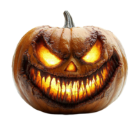 Pumpkin with a scary face and a mouth full of teeth png