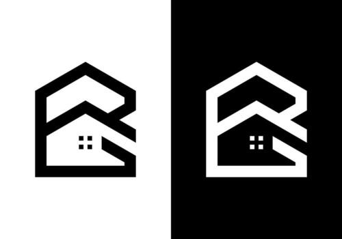 The logo of the apartment building stands upright in which there are the initials B and G determined. vector