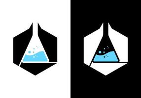 Laboratory glass with a hexagon as its element. vector
