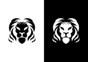 Silhouette of a lion's head with its dense fur. Logo Design Mascot illustration. vector