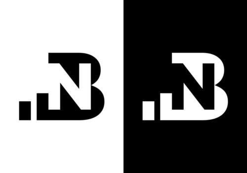 el logo con el iniciales nótese bien o bn en eso tiene un hacia arriba grafico. el iniciales norte como negativo espacios. vector