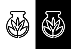 A flower pot in which there are flowers and leaves along with the stems with minimalist lines. vector