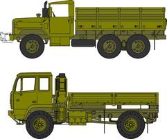 Two different types of military trucks on a white background vector