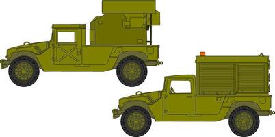 Two military vehicles with the same design vector