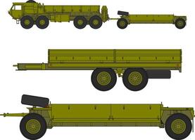 A set of three different types of military vehicles vector