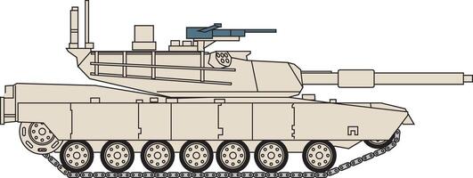 An illustration of a tank on a white background vector