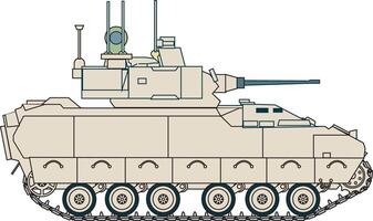 An armored vehicle with a gun mounted on it vector