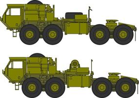 Two different types of military vehicles are shown vector