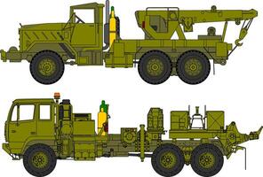 Two different types of military trucks on a white background vector