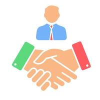 Mediator Icon, Bussines mediator, Handshake vector