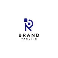 Simple Letter R Data Share Icon Logo Design. Simple Data Connection Initial Letter R Logo Design. vector