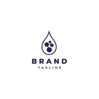Molecular Groups In Water Drops Logo Design. Water Drops With Particles Inside Logo Design. vector