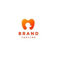 Simple Duckling Silhouette in Teeth Logo Design. Simple Cute Duckling Teeth Logo Design. vector