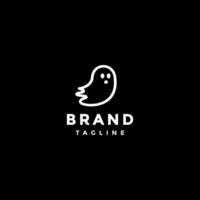 Hovering Flying Ghost Silhouette Logo Design. Little Ghost Shadow Flying Fast Logo Design. vector