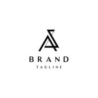 Luxurious Initial Letter AS Lines Logo Design. Simple Lines Initial Letters A and S Logo Design. vector