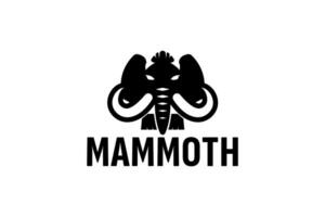 mammoth elephant logo icon illustration. mammoth ancient animal line logo mascot design. vector