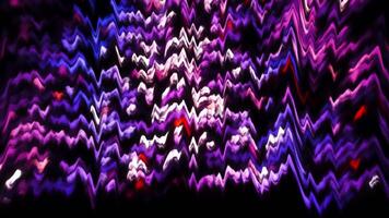 Green and pink background made like an abstract painting. Motion. Dark background with illuminated neon patterns that spread and rotate. video