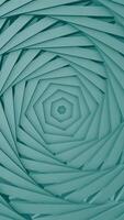 Hypnotic turning colorful spiral, seamless loop. Design. Spinning hexagonal objects creating effect of 3D layers made of plastic material. video
