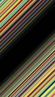 Mirrored diagonal stripes coming from the black space and spreading into the different directions. Animation. Parallel colorful narrow lines flowing slowly, seamless loop. video