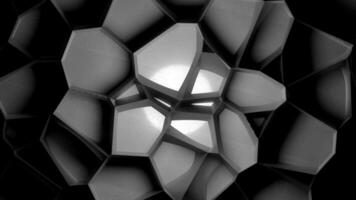 Moving abstract 3d cells. Design. 3D cells move in mirror style in geometric shape. Geometric 3d cells move and change shape video