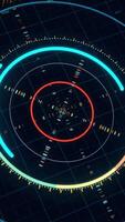 Future and innovation concept. Animation. Abstract animation of circular graph with digits on the dark background video