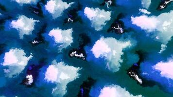 Abstract animation of electric clouds with flashes. Motion. Electrical impulses in flow of clouds. Clouds move in stream with electric or gas pulse lines video