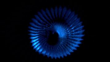 Round 3d shape with pulsating waves. Motion. Abstract 3d shape with liquid pulsating structure. Round 3d shape with wave pulsations on black background video