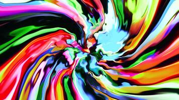 Spreading colored paints creating a fountain. Motion. A dark background on which bright gouache is poured, which spreads in different directions in the animation. video
