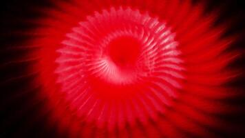 Red and green flower. Motion. Bright swirling lines in cartoon abstraction that rotate in a circle. video