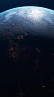 Abstraction of realistic world globe spinning slowly animation. Animation. Planet earth from space. Full revolution of the planet around its axis. video