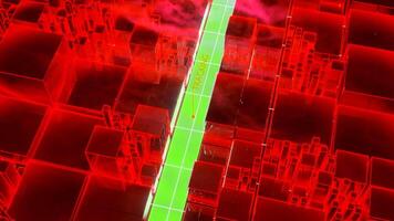 Green and red background. Design. Bright animation consisting of small squares and rectangles of different colors that moves in different directions. video