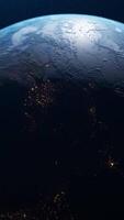 Animation of rotation of Earth and transition of day and night. Animation. Beautiful rotation of earth with transition of day and night to background of stars video