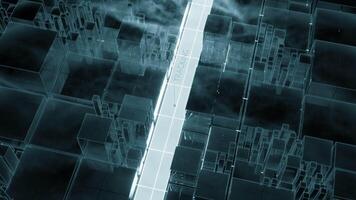 Futuristic digital city map layout with satellite GPS coordinate searching and target tracking. Design. Interface of the gps search system. video