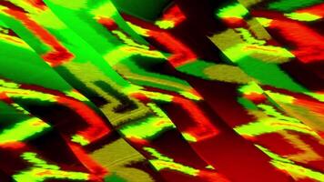 Bright pattern with stripes and diamonds. Motion. Colorful psychedelic pattern with moving mirror stripes and geometric shapes. Geometric pattern with stripes and psychedelic effect video
