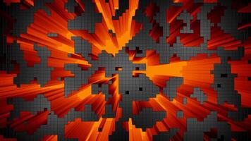 Abstract line of golden metal cubes background. Design. Abstract mechanism of a machine. video
