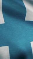 Animation of the Finnish flag. Media. Close up of blue cross of Finland flag. Vertical flag. video