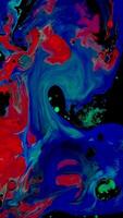 Fluid art drawing, acrylic texture with colorful waves. Media. Liquid paint mixing backdrop, overflowing colors. Vertical . video