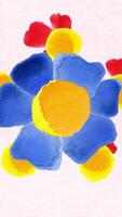 Abstract floral bright pattern. Media. Beautiful colorful spinning background with flowers. Vertical . video