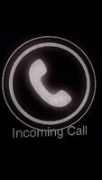 White glowing telephone receiver icon animation on the black background. Media. Incoming call and spreading signals. Vertical . video