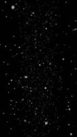 Abstract white particles looking like snow in the wind. Media. Tiny snowflakes background. Vertical . video