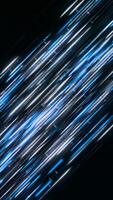 Colorful abstract stream of cosmic energy flowing on a black background. Media. Glowing moving straight rays. Vertical . video